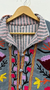 Premium Hand-Embroidered Velvet Suzani Jacket for Women Bohemian Style Ethnic <b>Winter</b> Wear Lightweight Padded <b>Quilted</b> Jacket - Product Image 2