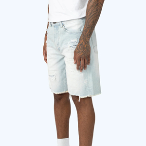 Wholesale Knee Length Loose High Street Wear Shorts <b>Men</b> Denim Short Pants Male Casual Custom Denim Shorts For <b>Men</b> - Product Image 6