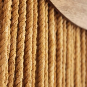 Decoración de pared circular de macramé bohemio con temática natural, 4 piezas, con borlas y parte superior de madera, para la sala de estar. - Product Image 2