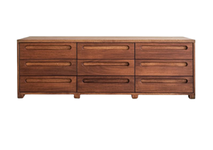 Commode Oaklyn de style Japandi en bois massif, écologique et durable, finition grain de bois naturel, armoire de rangement scandinave pour salon - Product Image 6