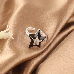 Anillo de Moda Minimalista con Estrella Plateada de 18k, Anillo de Joyería Elegante para Mujer, Venta al por Mayor, Último Modelo, Más Vendido, para Bodas y Cumpleaños - Product Image 6