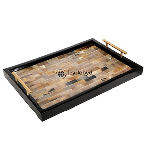 Bandeja de Servicio de Cuerno Moderna Hecha a Mano de Lujo, Decoración Elegante para Mesa de Centro, Accesorios Premium para Comedor, Hogar y Hotel por Tradebyd - Product Image 1