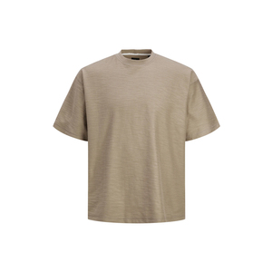 เสื้อยืดโอเวอร์ไซส์ทรงบ็อกซี่สำหรับผู้ชาย ผ้าฝ้าย 100% คอกลม ไหล่ตก สไตล์ลำลอง พิมพ์ลายโลโก้ด้านหน้าด้วยเทคนิคซิลค์สกรีน ระบายอากาศได้ดี - Product Image 1