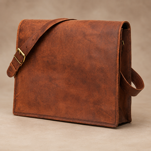 Vintage Brown Leather Messenger Bag Laptop Satchel Shoulder Crossbody Office Travel <b>Briefcase</b> for Men Women Daily Use - Product Image 1