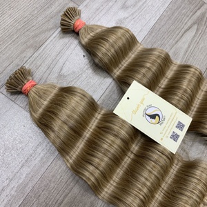 Vente directe d'usine vente chaude cuticule aligné Double ondulé blond kératine I pointe vietnamien Remy Extensions de cheveux humains - Product Image 2
