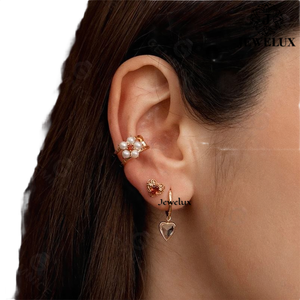Natural VVS diamond <b>stud</b> earrings 925 sterling <b>silver</b> luxury earrings Stylish bridal or party wear From India - Product Image 3