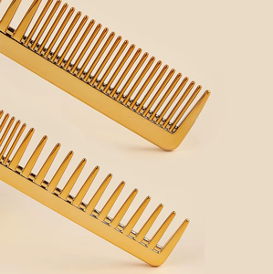 Peigne à cheveux double usage à queue de rat et à dents fines larges, ensemble de peignes de barbier et de styliste, peignes à cheveux anti-emmêlement avec acier inoxydable - Product Image 2