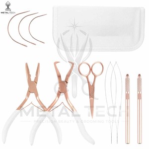 2026 OEM ODM Wholesale Rate Premium Quality Stainless Steel Professional Salon Quality Hair Extension <b>Tools</b> Kits Low MOQ Good - Product Image 2