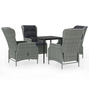 Ensemble de salle à manger de jardin gris clair et noir - Product Image 2