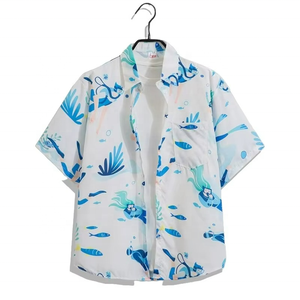 Chemise habillée en satin pour homme, collection été 2026, style hawaïen de luxe, à manches courtes, imprimé floral, grandes tailles M-4XL, tricotée, décontractée - Product Image 2