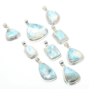 Lot en gros de colliers pendentifs en pierres précieuses LARIMA faits à la main, tendance pour femmes, fiançailles, mariage, anniversaire - Product Image 3