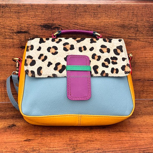 กระเป๋าหนังแท้พิมพ์ลายสัตว์หนังรีไซเคิลสำหรับผู้หญิงกระเป๋าสะพายคาดลำตัวหนังแท้อเนกประสงค์มีหูหิ้วด้านบน - Product Image 4