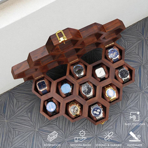 Caja de Almacenamiento de Relojes de Madera Personalizada, Organizador de Relojes de Madera con Cojines de Terciopelo Premium, Caja de Colección de Relojes de Madera - Product Image 6