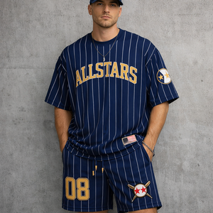 Conjunto de Béisbol Oversize Personalizado – Edición Street Performance para Hombre, Tejido French Terry con Estampado por Transferencia Térmica - Product Image 1