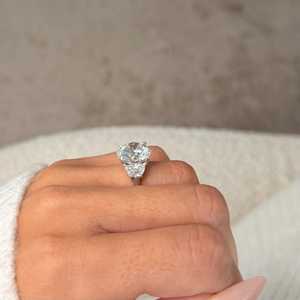 Hot Selling Round Cut Moissanite Three Stone <b>Ring</b> 925 Silver Fine <b>Proposal</b> Gift For Engagement Wedding Party Charms - Product Image 2
