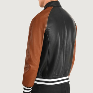 Chaqueta Bomber de Cuero Personalizada para Hombre, Acabado Premium, Impermeable, Ecológica, Estilo Urbano Moderno para Invierno, Venta al Por Mayor Global - Product Image 3