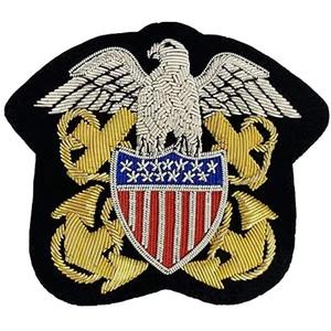 Patch brodé à la main en fil d'or OEM, dernier modèle, nouveau design, écusson en fil de bouillon, broderie artisanale en or - Product Image 5