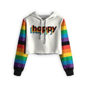 Sudadera Corta con Estampado Floral para Mujer, Blanca con Diseño de Rosas Azules, Tejida, Estilo Urbano Otoñal, Manga Regular, Sin Forro - Product Image 2
