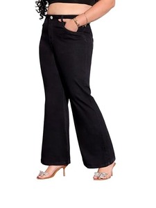 Women's Comfortable Wide-Leg <b>Boot</b> Cut Denim Jeans-Soft Stretch Cotton All-Day Comfort Vintage Wash Regular Fit Summer Outfits - Product Image 1
