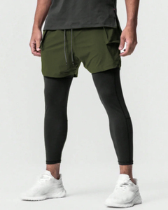 Shorts de sport 2 en 1 personnalisés avec leggings, shorts de course légers pour hommes - Product Image 1