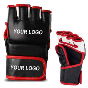 Guantes de Lucha MMA Profesionales de Alta Calidad con Cierre de Cordones y Agarres para las Manos, Cuero PU, Unisex, Talla y Color Personalizables - Product Image 3