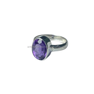 Anillo de piedras preciosas de Plata de Ley 925 hecho a mano al por mayor, piedra natal de febrero, amatista Natural, joyería fina elegante para fiesta de boda - Product Image 3