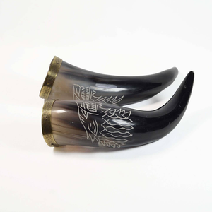 High Quality Polished Organic Ox Horn Viking Drinking Horn Religious Animal Style Custom Size Portable <b>Beer</b> Souvenir - Product Image 5