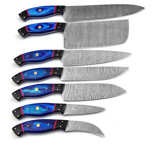 Damascus Steel Chef <b>Knife</b> Set Professional Kitchen <b>Knives</b> Durable <b>Blade</b> Ergonomic Handle For Home Restaurant Cooking - Product Image 2