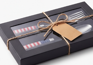 American Flag Design Stainless Steel Flatware Set Dishwasher Safe Party Cutlery With <b>Plastic</b> Handles High <b>Mirror</b> Polish For Home - Product Image 6
