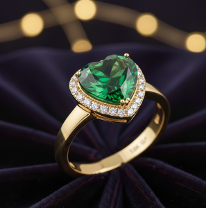 Anillo de cóctel de plata de ley 925 chapado en oro de 18 quilates con gema verde hidro y circonitas cúbicas, de moda, para mujer, talla US 6, 2026 - Product Image 1