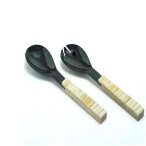 Juego de Cucharas para Servir con Diseño Retro de Cuerno, Mango Largo y Acabado Pulido Espejo, para Regalos Decorativos, Ecológico - Product Image 4