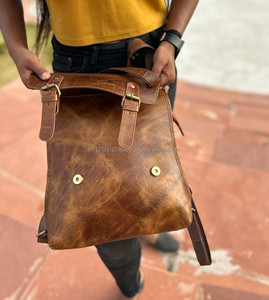 Nuevo mensajero dos en uno con mochila de cuero de grano completo, bolsas de viaje hechas a mano reales, mochila multiusos, mochilas escolares - Product Image 6