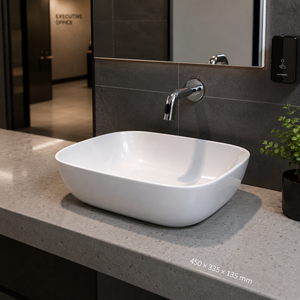 <b>Table</b> top Floor <b>Mounted</b> Bathroom Sink Rectangle 450x335x135mm Minimalist Design Smooth Surface - Product Image 5