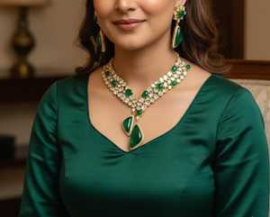 Elegant Gold Plated <b>Statement</b> <b>Necklace</b> with Pink Crystal and Imitation Pearl Beads for Women Wedding Jewelry - Product Image 4