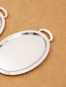 Juego de Bandejas Ovaladas de Plata Pulida de Lujo al por Mayor para Comedor, Plato de Servicio con Asas para Hotel y Restaurante, Vajilla Elegante - Product Image 4