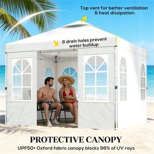 Tenda Bianca con Tettoia, Riparo Portatile per Campeggio, Padiglione, Pergola e Gazebo - Prodotto Ibrido - Product Image 3