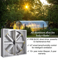 Ventilateur mural solaire grand format à économie d'énergie pour l'élevage (porcs/laitiers), la ventilation des bâtiments agricoles et l'extraction d'air des serres, garantie 5 ans