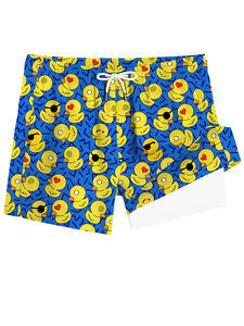 Short de bain pour homme noir et rose à imprimé requin avec cordon de serrage et taille élastique - Product Image 6