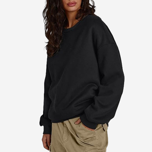 Sudaderas de Manga Abullonada para Mujer, Cuello Redondo, Corte Holgado, Manga Larga, Felpa Suave, Mezcla de Algodón, Estilo Femenino - Product Image 4