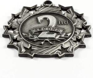1st 2nd 3rd Place Ten Star Award Medals with Neck Ribbon for Winners Competitions - Product Image 3