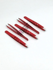 แหนบต่อคิ้วทำจากสเตนเลสปลายเงินเคลือบผงสีแดงมีโลโก้ตามสั่งแบบมืออาชีพ - Product Image 5