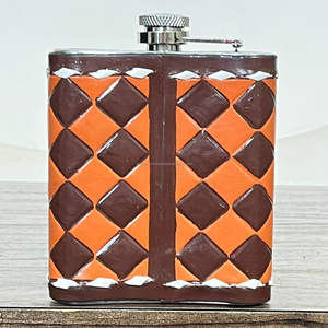 Botella de Whisky de Bolsillo de Cuero Genuino Hecha a Mano con Diseño a Cuadros, de Acero Inoxidable, para Hombre y Mujer, Modelo Premium 2026, de Gran Venta - Product Image 6