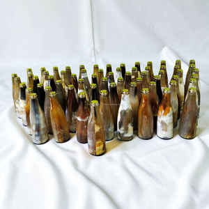 Botella para beber de cuerno de buey vikingo pulido de primera calidad con tapa metálica, frasco rústico hecho a mano al mejor precio - Product Image 4