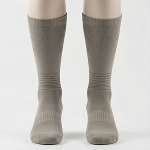 <b>Knee</b> <b>High</b> Running <b>Socks</b> Breathable Polyester Spandex <b>Men</b> Women Athletic Sports Compression Support Summer Standard Thickness - Product Image 1