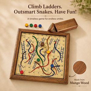 Juego de Mesa de Madera Premium Serpientes y Escaleras con Agitador de Dados de Madera |   Juego de mesa familiar clásico para viajes, regalo para niños y adultos - Product Image 4