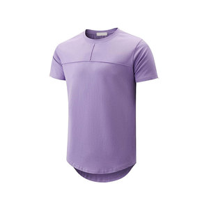 T-shirt pour homme à manches courtes, col rond, coupe classique, tricoté, couleur unie, style décontracté - Product Image 1