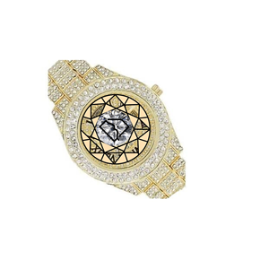 Hip Hop Iced Out <b>Watch</b> Analog Quartz <b>Case</b> 46mm Full Bling Rhinestone Dial Crystal Mixed Scale 20mm Band Stainless Steel Buckle - Product Image 4