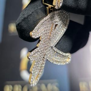 จี้รูปตัวอักษรแบบกำหนดเองประดับเพชรโมอิสซาไนต์ VVS เงินแท้ 935 พร้อมห่วง 7 ห่วง สไตล์ฮิปฮอป - Product Image 2