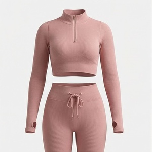 Women Sportswear Active Wear Long Sleeve <b>Workout</b> Romper Onesie Zip Up Sports <b>Jacket</b> Gym Fitness Sets Ladies Gym Suits - Product Image 1