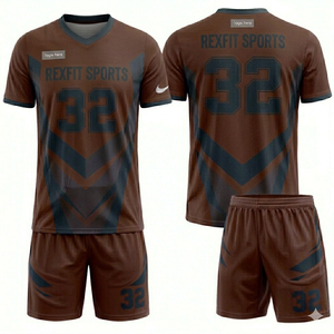 ชุดฟุตบอลชายคุณภาพสูง REXFIT SPORTS เสื้อเจอร์ซีย์ กางเกงขาสั้น ชุดกีฬาสำหรับฝึกซ้อม ระบายอากาศได้ดี ผู้ผลิต OEM - Product Image 4